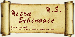 Mitra Srbinović vizit kartica